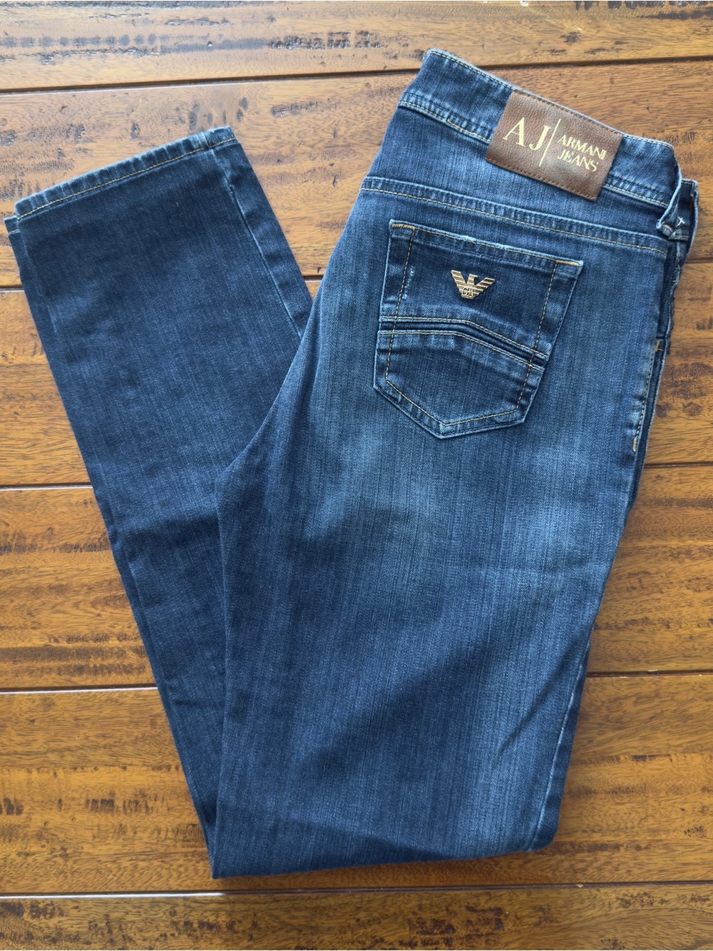 Armani Jeans Indigo Slim Straight Leg Denim - Size 31